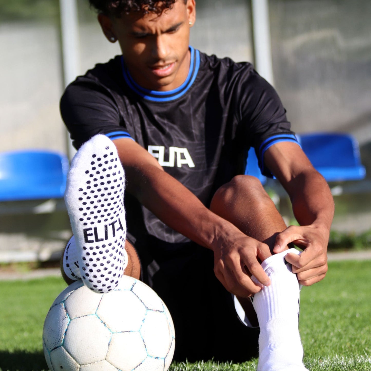 Hvide Grip Socks Skridsikre Silikoneknopper