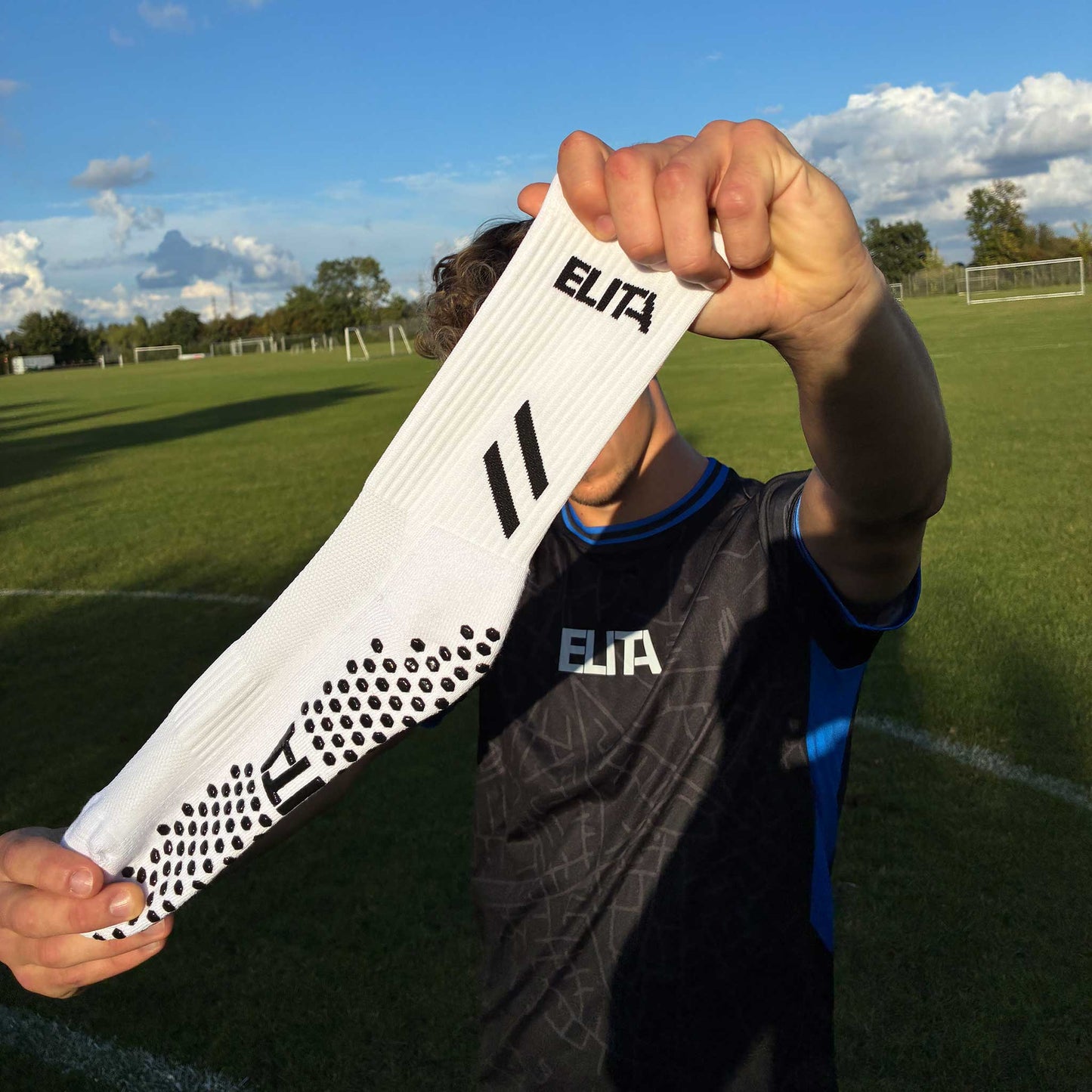 Hvide Grip Socks Skridsikre Silikoneknopper Stretch
