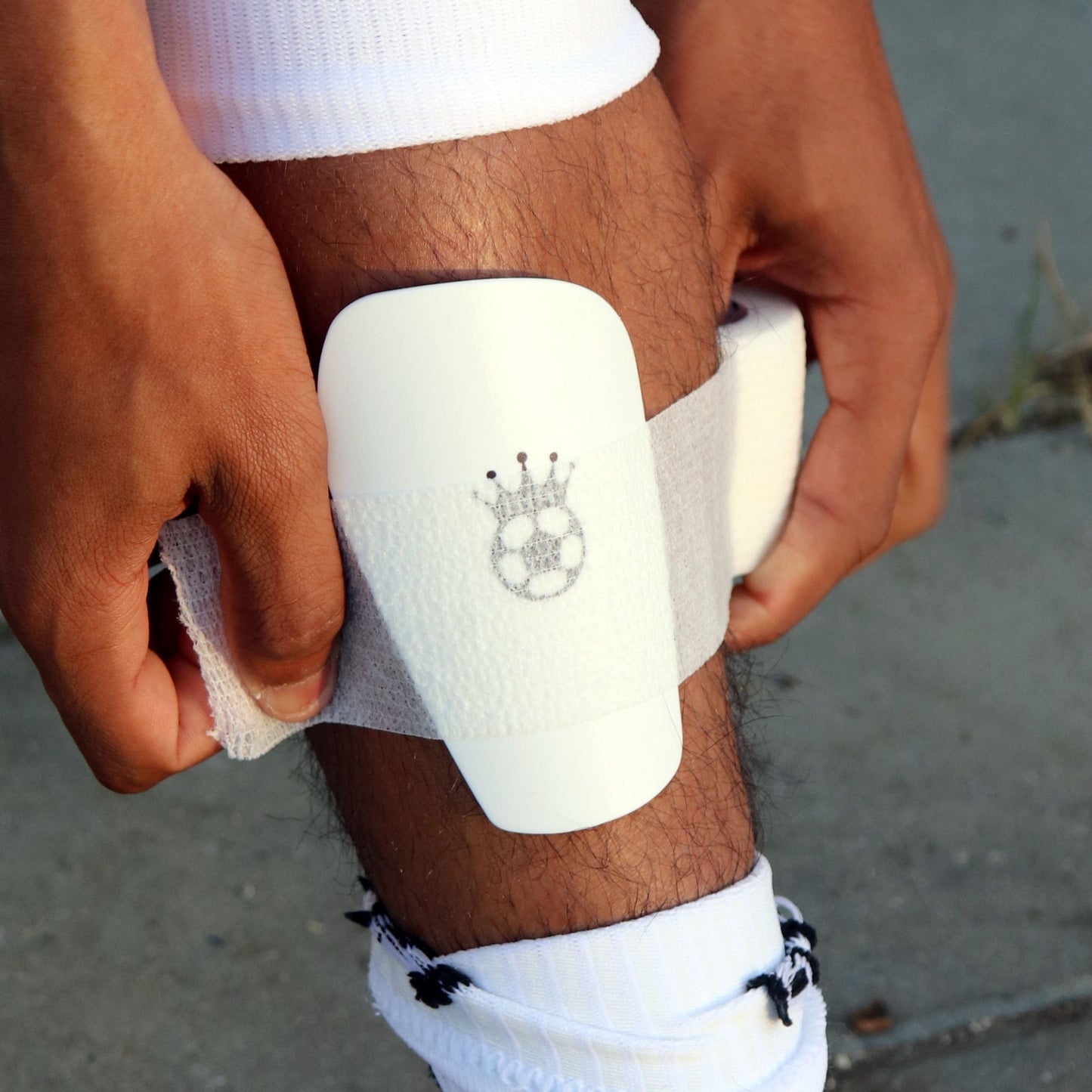 Mini Små Benskinner Mini Shin Pads Til Fodbold Football Soccer Lightweight Hvid White 11x6cm