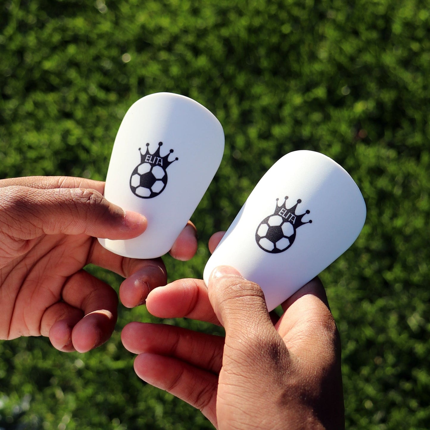 Mini Små Benskinner Mini Shin Pads Til Fodbold Football Soccer Lightweight Hvid White 8,3x5,5cm