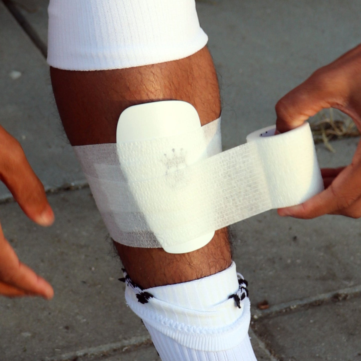 Sportstape Genanvendeligt Wristtape Selvklæbende Svedsikkert Fodbold Hvid