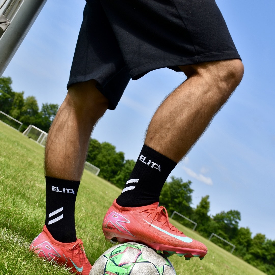 Sorte Grip Socks Skridsikre Silikoneknopper til fodbold