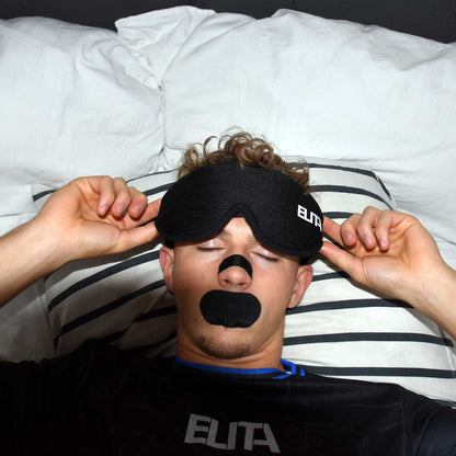 Sleep Bundle Næsestrips Nosestrips Nasal Strips Mundtape Mouth Tape 3D Sovemaske Sleeping Mask Sort