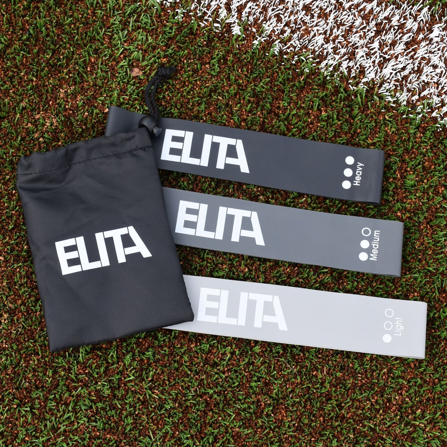 Mini Bands Elastikker fra ELITA Heavy, Medium & Light Tre Styrker Og Gratis Opbevaringspose