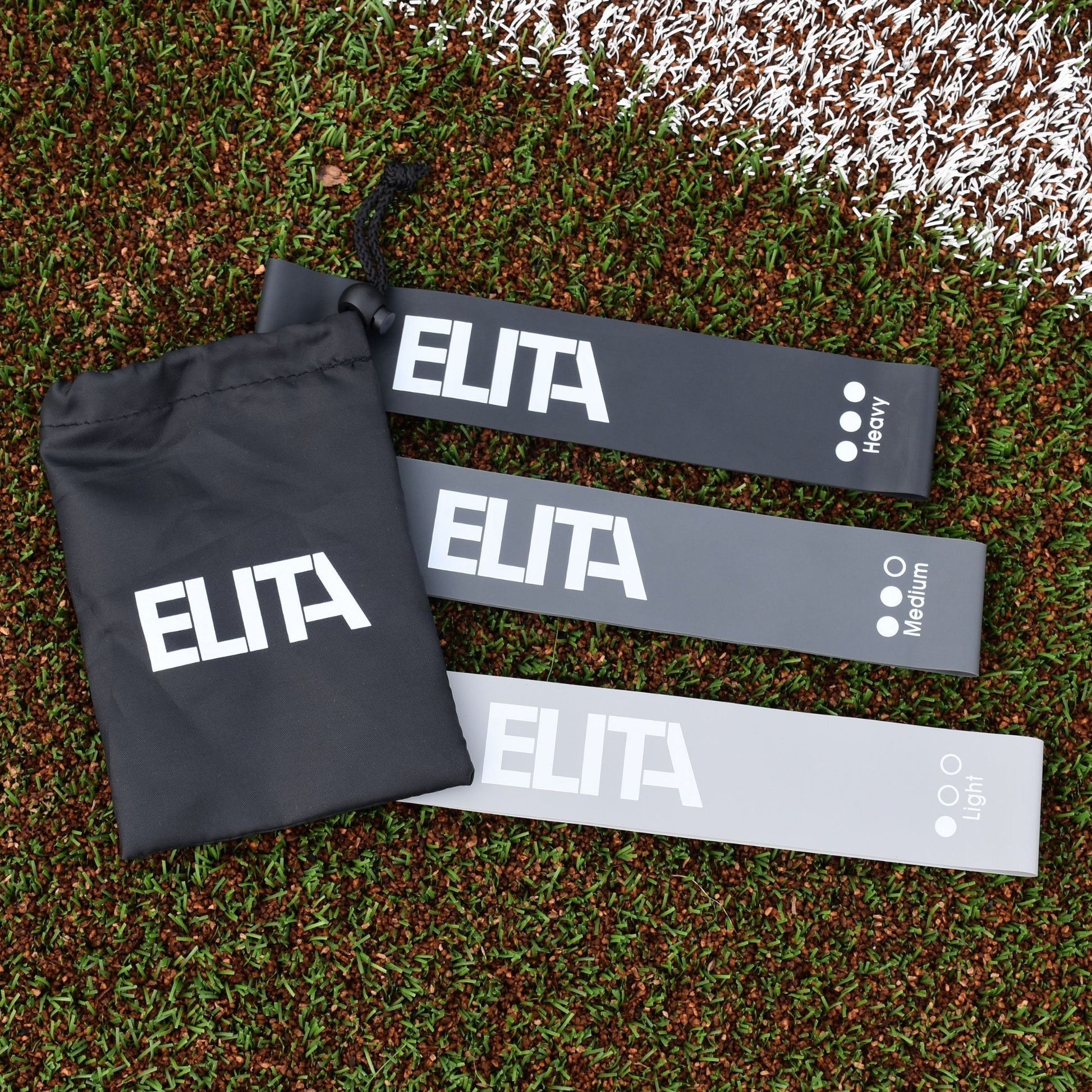 Mini Bands Elastikker fra ELITA Heavy, Medium & Light Tre Styrker Og Gratis Opbevaringspose