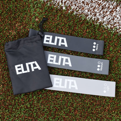 Mini Bands Elastikker fra ELITA Heavy, Medium & Light Tre Styrker Og Gratis Opbevaringspose