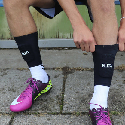 Mini Benskinne Sleeves Sort Letvægt Indbygget Benskinne Slicone Strip
