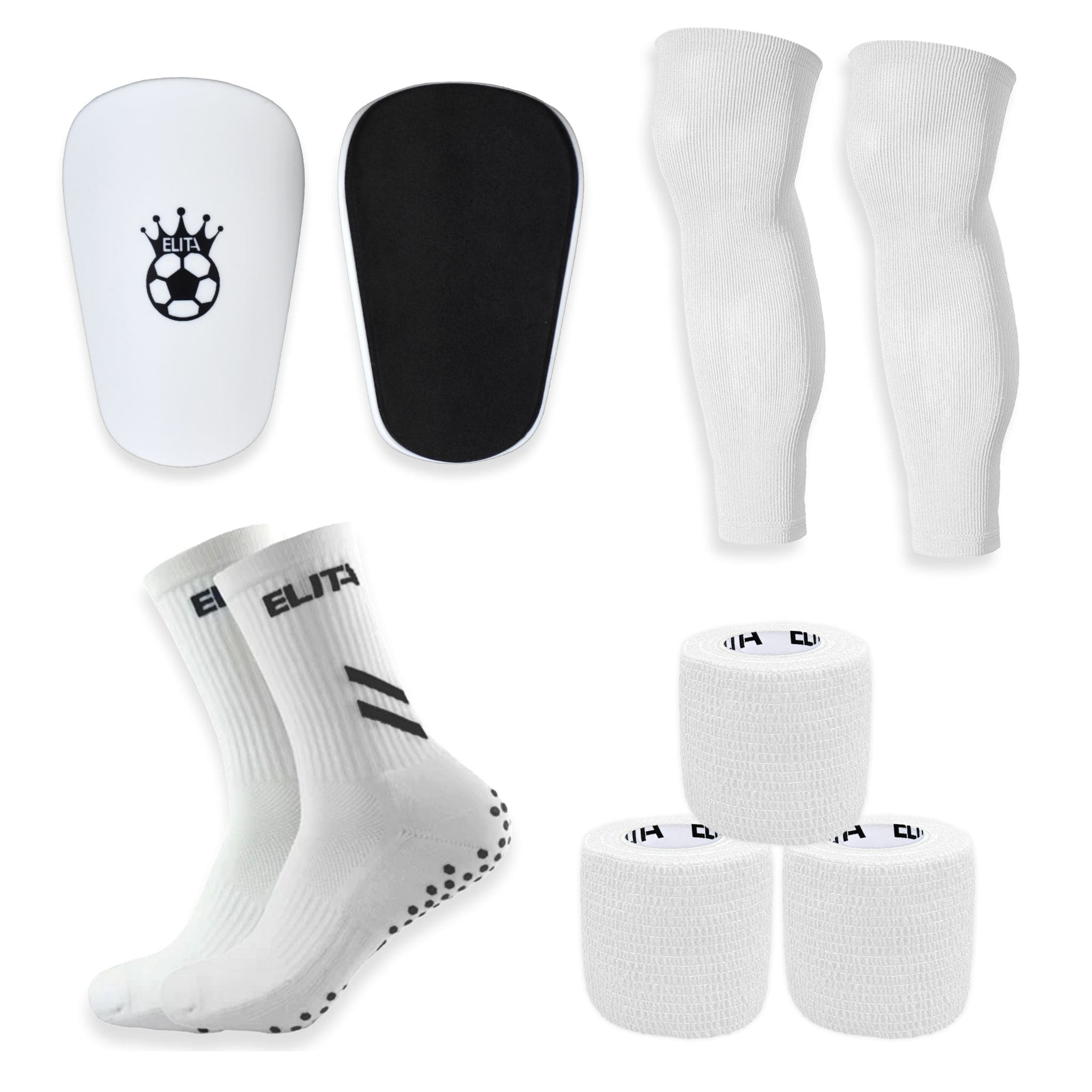1 Par Grip Socks, 1 Par Sleeves, 1 Par Mini Benskinner 2.0, 3 Ruller Sportstape