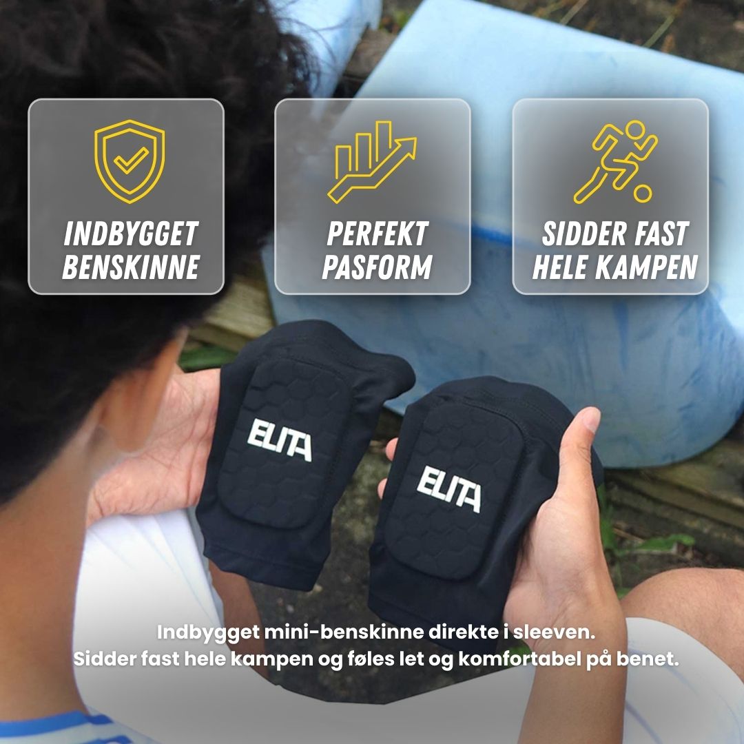 Benskinne Sleeves Indbygget Benskinne, Perfekt Pasform, Sidder Fast Hele Kampen.