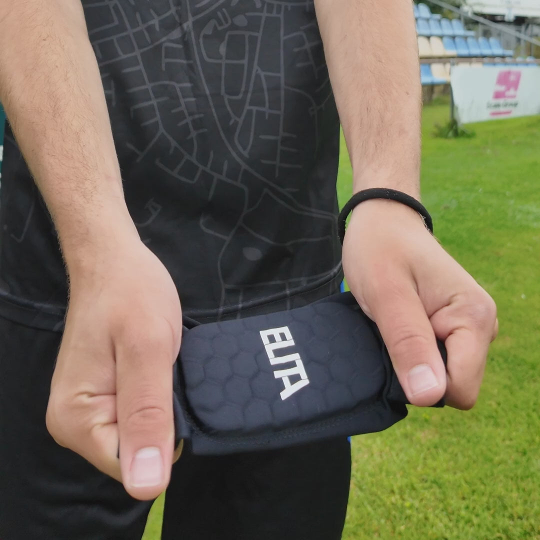 Mini Benskinne Sleeves Sort Letvægt Indbygget Benskinne Stretch