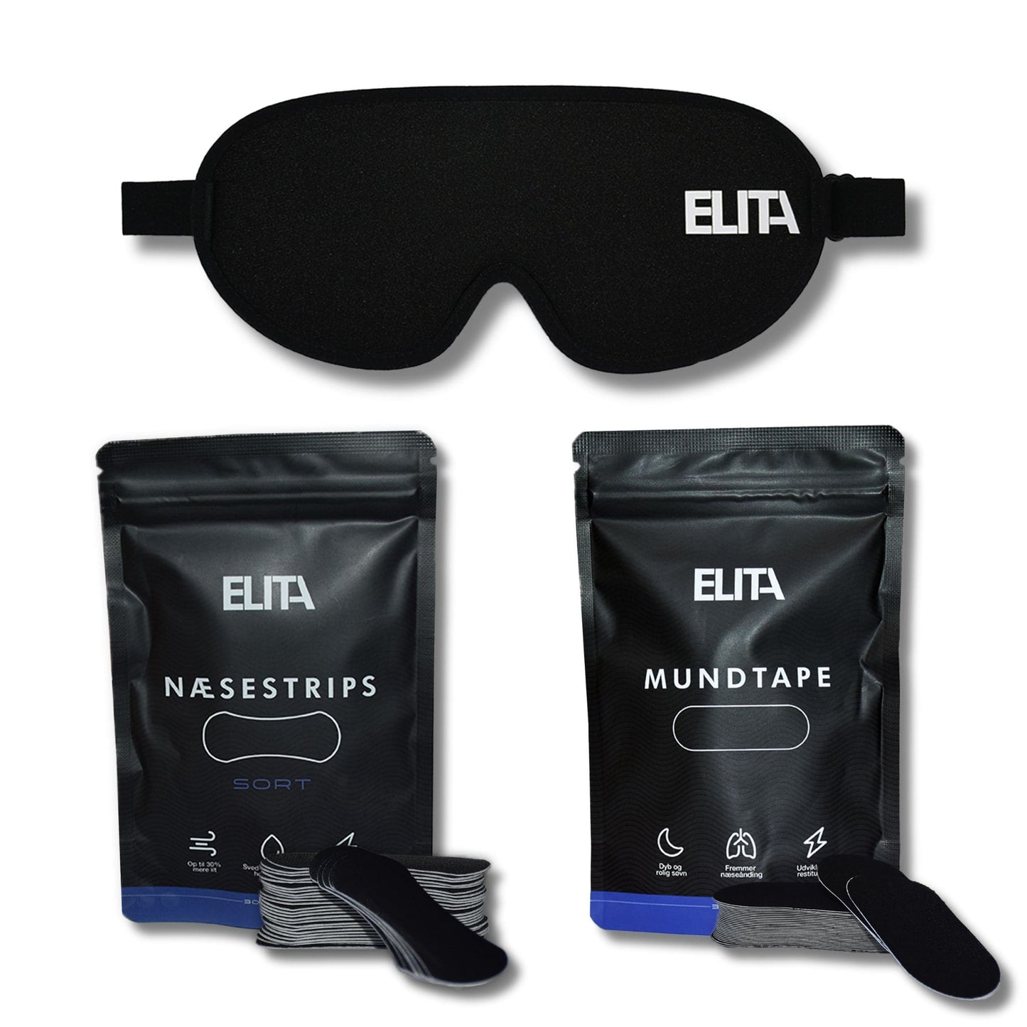 Sleep Bundle Næsestrips Mundtape 3D Sovemaske